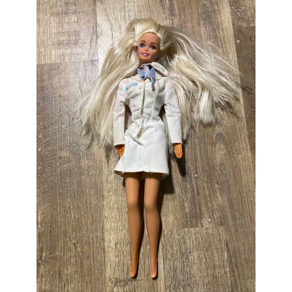 Vintage 1996 Mattel Barbie DDS Dentist Doll Blonde Blue Eyes White Lab Coat